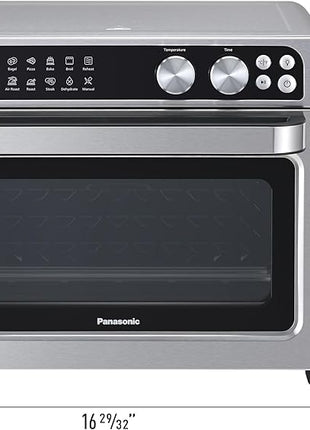 Panasonic FlashXpress Family Size Air Fryer Toaster Oven Combo, 11 Cooking Functions, 1800W PFAS-Free, Double Infrared Heating, Temperature Control Dial, Stainless Steel - NB-G211P