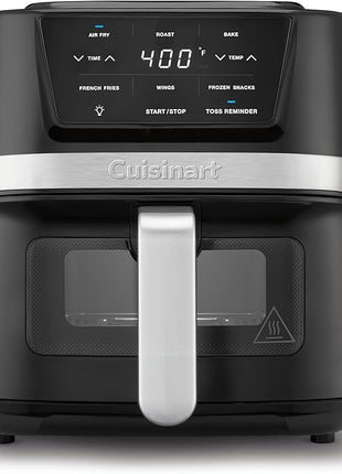Cuisinart Air Fryer, 2.6-Quart Compact Basket Fryer with 3 Cooking Functions to Air Fry, Roast, and Bake, 3 Airfryer Presets, Dishwasher-Safe Parts, AIR-80, Stainless Steel & Black