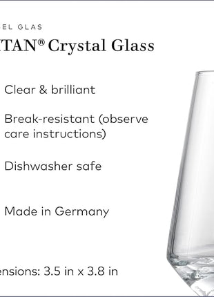 ZWIESEL GLAS Pure Whiskey Glass (Set of 6), Tumblers for Whiskey, Dishwasher-Safe Tritan Crystal Glasses, Made in Germany (13 Ounce)