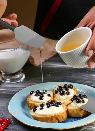 Coukre Silicone Spatula Set of 5,High Temperature Resistant, Food Grade Silicone, Dishwasher Safe, for Baking, Cooking (Gray)