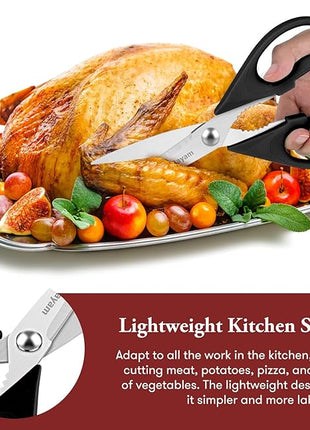 iBayam Stocking Stuffers for Men, White Elephant Gifts for Adults, Kitchen Scissors All Purpose Kitchen Shears 8.5" Cooking Scissors with Sheath, Black Accessories, Gadgets Utensils