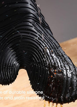 4 Pieces Oven and Pot Holders Mitts of Macaron Color Thickened Non-Slip Silicone Kitchen Gloves, Heat Resistant up to 500F, Essential for Kitchen Baking(makal-HEI)