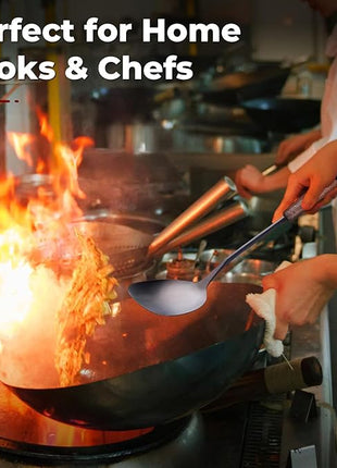 MARTE Kitchen Cooking Utensils Set with Utensil Holder, 8 Pcs Kitchen Serving Tool,18/10 Stainless Steel Cooking Spatula Set,Spatula,Soup Ladle, Skimmer Spoon,Slotted Tunner,Fine Mesh Food Strainer