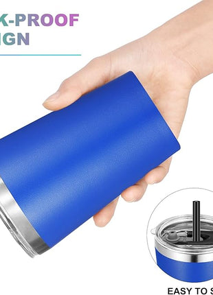 VEGOND 12oz Tumbler Stainless Steel Tumbler bulk Vacuum Insulated Double Wall Travel Tumbler with Lid and Straw Reusable Tumbler, Light Blue 6 Pack