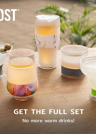 Host FREEZE Beer Glasses, Frozen Brew Mugs, Freezable Pint Glass Set, Insulated Beer Glass to Keep Your Drinks Cold, Double Walled Insulated Glasses, Gift for Dad, 16oz, Set of 2, Burnt Orange