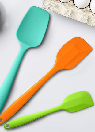 Silicone Spatula 3-piece Set, Ergonomic Handle High Heat-Resistant Spatulas, Non-stick Rubber Spatulas with Stainless Steel Core