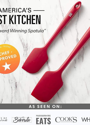 DI ORO - Large Silicone Spatula - 600ºF Heat-Resistant Spatula - Seamless Design - Pro-Grade Non-Stick Silicone Rubber with Reinforced Stainless Steel S-Core Technology (RED)