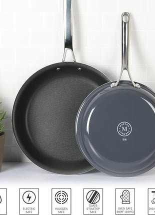 Martha Stewart Lockton 2 Piece 10" & 12" Fry Pan Set - Grey