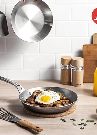 De Buyer MINERAL B Pro Carbon Steel Fry Pan - 11” Diameter, 8.3” Cooking Surface - Ideal for Searing, Sauteing & Reheating - PFAS, PFOA & PFOS Free - Made in France