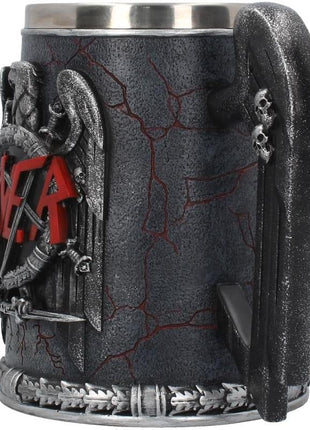 Nemesis Now B4128M8 Slayer Tankard Mug 14cm Black, Resin w/Stainless Steel Insert, Grey