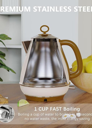 Evoloop 1.7L Electric Kettles, BPA Free Tea Kettle, Hot Water Boiler Heater, Stainless Steel Teapot, Auto Shut-Off & Boil-Dry Protection, 120V/1500W