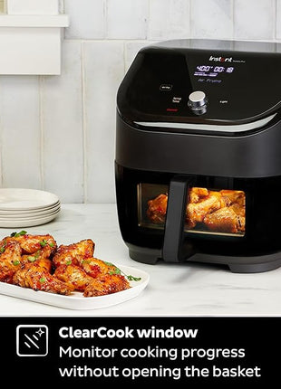 Instant Pot Vortex Plus 6QT ClearCook Air Fryer, Clear Windows, Custom Program Options, 6-in-1 Functions, Crisps, Broils, Roasts, Dehydrates, Bakes, Reheats, from the Makers of Instant Pot, Black