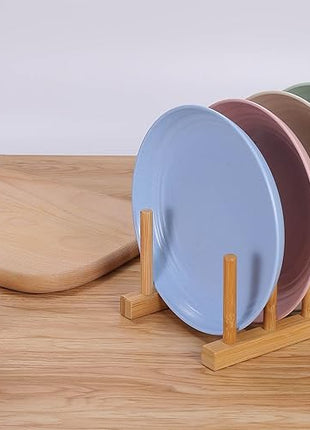 LuckyZone 7 Inches Small Unbreakable Wheat Straw Plates - Reusable Plate Sets of 6 - Dishwasher & Microwave Safe - Healthy, BPA Free & Eco-Friendly (7 Inches/6Color)