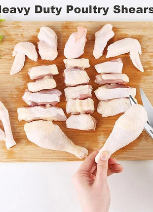 Kitchen scissors 2 Pack,Poultry Shears Heavy Duty Professional Stainless Steel Kitchen Shears,Utility Scissors Food Scissors for Turkey, Meat,Bone,Fish,Chicken,Vegetables,Herbs,BBQ