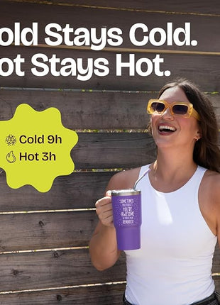 KLUBI Christmas Gifts for Women Coworkers - Sometimes You Forget Your Awesome Gift 20 Ounce Purple Tumbler With Handle - Xmas Gifts for Women Friend Funny You Are Awesome Cup