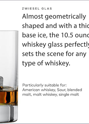 ZWIESEL GLAS Paris Whiskey Glass 10.5 Ounce (Set of 6), Tumbler for Whiskey, Dishwasher-Safe Tritan Crystal Glasses, Made in Germany