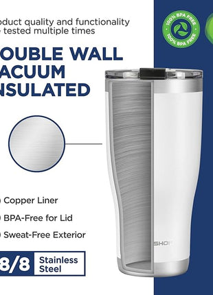 HAUSHOF 30 oz Tumbler, Stainless Steel Vacuum Insulated Coffee Tumbler Water Cup, Double Wall Travel Mug with Lid, Perfect for Hot and Cold Drinks