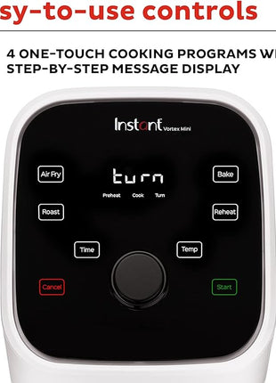 Instant Pot Vortex 2QT Mini Air Fryer,Small Air fryer that Crisps,Reheats, Bakes, Roasts for Quick Easy Meals,Includes over 100 In-App Recipes,is Dishwasher-Safe,from the Makers of Instant Pot, White