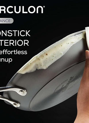 Circulon Radiance Hard Anodized Nonstick Frying / Fry Pan Set / Skillet Set - 8.5 Inch, 10 Inch, and 12.25 Inch , Gray