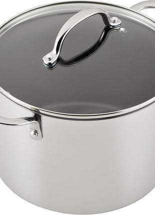 Farberware Millennium Stainless Steel Nonstick Cookware Set, 10-Piece Pot and Pan Set, Stainless Steel