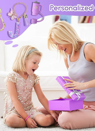 Mity rain 6PCS Cup Accessories Set for Stanley Cup 30oz 40oz tumbler with handle, Including Silicone Straw Topper Cover Cap and Boot, Spill Proof Stopper, Handle Charm, Initials Sticker (Letter J)