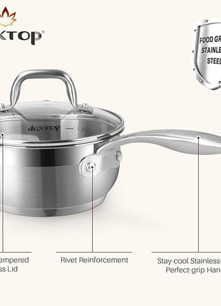 Duxtop Professional Stainless Steel Induction Cookware Set, 19PC Kitchen Pots and Pans Set, Heavy Bottom with Impact-bonded Technology
