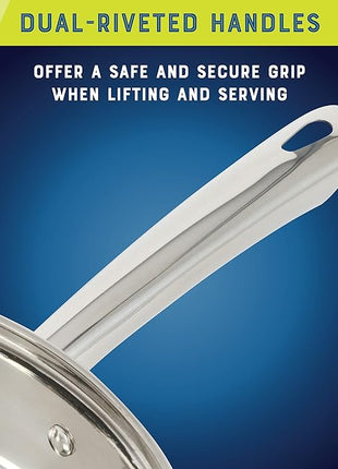 Oster Sangerfield 12-Piece Stainless Steel Cookware Set With Kitchen Tools, Non-Stick Pots and Pans, Durable Oven Safe Cookware for Home Cooking