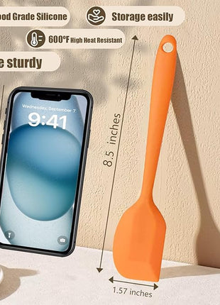 8 Pieces Silicone Spatulas,8.5 inch Non-stick with Stainless Steel Core,Heat Resistant-500℉, Food Grade Dishwasher Safe, for Mixing,Cooking,Baking (Mixed color)