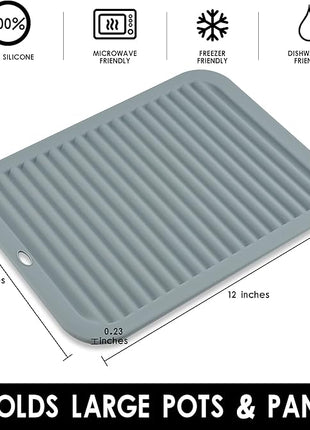 Smithcraft Silicone Hot Pads for Kitchen, Trivets for Hot Pots and Pans, Multi-Purpose Trivets for Quartz Countertops, Non Slip Trivet Mat, Silicone Mats for Kitchen Counter Pot Holders Set 2 Black