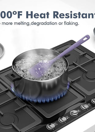 5 Pieces Silicone Spatula Set, Food Grade Rubber Spatula, Upgrade Strong Handle with Ergonomic Grip, Heat Resistant Up to 600°F for Nonstick Cookware, Cooking Purple