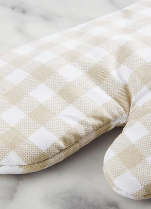 KitchenAid Gingham Oven Mitt 2-Pack Set, Milkshake, 7"x13"