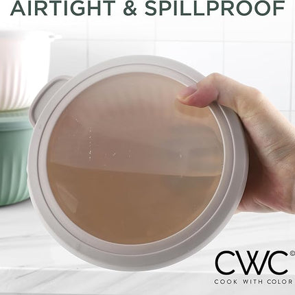 COOK WITH COLOR Prep Bowls with Lids- Wide and Deep Nesting Plastic Small Mixing Bowl Set with Lids, 12 Piece Set - Deep Bowls, Mint