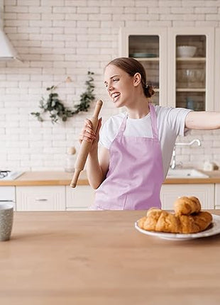 GREEN LIFESTYLE 2 Pack Chef Apron with Pockets – Grilling Aprons for Men, Waterproof Cooking Apron for BBQ, Work or Restaurant Use, Kitchen Aprons for Women with Pockets – Pink