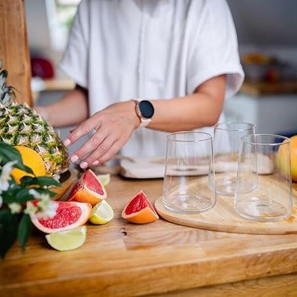 Krosno Glasses for Water, Juices and Other Drinks | Elegant Design | Set of 4 | Capacity 16.6 fl oz | Infinity Collection | Ideal for Home, Restaurant, Parties | Dishwasher Safe