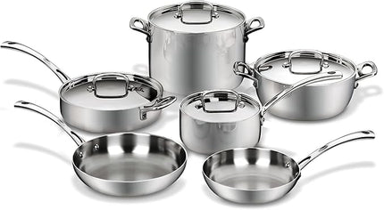Cuisinart French Classic Tri-Ply Stainless 10-Piece Cookware Set, Silver