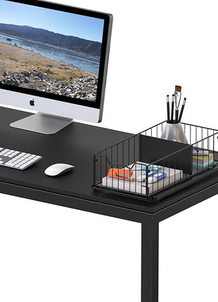 Simple Houseware Pull-Out Cabinet Sliding Basket Organizer, 17.2" D x 9.7" W x 5" H – Black, Ideal for Kitchen and Bathroom Cabinet Storage, Under Sink or Pantry Organization