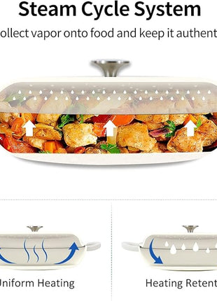 Cast Iron Dutch Oven 3.8 Quart Dutch Oven Pot with lid White Heavy Duty Dutch Oven Dual Handles Porcelain Enameled Cast Iron Skillet Family or Friends Gifts