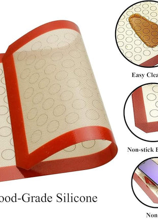 Wildone Baking Sheet with Silicone Mat Set, Set of 4 (2 Sheets + 2 Mats), Wildone Stainless Steel Cookie Sheet Baking Pan with Silicone Mat, Size 12 x 10 x 1 inch, Non Toxic & Heavy Duty & Easy Clean