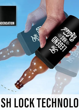 SANDJEST The Legend Has Retired 4-in-1 Design Tumbler Cup Can Cooler - 12oz Stainless Steel Insulated Cans Coozie Travel Mug Christmas, Birthday, Happy Retirement Gifts for Coworkers, Colleagues, Men