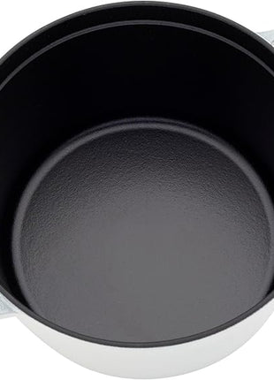 Staub Cast Iron 7-qt Round Cocotte - White Truffle, Made in France