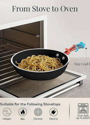 Gotham Steel 15 Pc Ceramic Cookware Set Nonstick, Ceramic Pots and Pans Set Non Stick with Steamer & Cooking Utensils, Non Toxic PFOA PFOS Free, Premium Stay Cool Handles, Oven & Dishwasher Safe