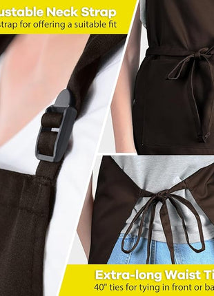 ROTANET Extra Large Apron for Men Adjustable Bib Aprons with 2 Pockets Cooking Kitchen Women Chef Water & Oil Resistant