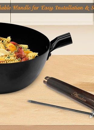 Frying Pan with Lid Skillet Nonstick 10 inch Carbon Steel Wok Pan Woks and Stir Fry Pans for Electric,Induction and Gas Stoves