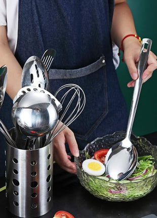 Cooking Spoon, Berglander Stainless Steel Solid Serving, Basting Spoon For Cooking, Kitchen Non-Stick And Heat Resistant, Dishwasher Safe, Easy to Clean