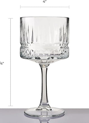 Pasabahce Premium Vintage Extra Large Coupe Glasses Set of 4 - Extra Large Goblet Exclusive Gin,Margarita,Wine, Cocktail, Champagne Glasses- Crystal Design - 16,9 Oz Long Stem Glassware