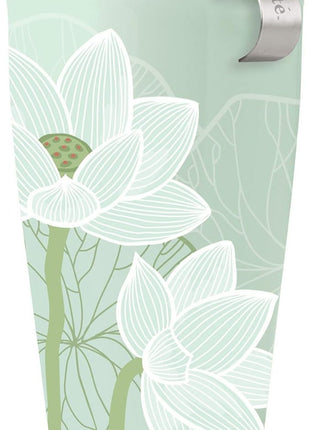 Tea Forte Double-Walled Ceramic Kati Cup, Removable Stainless Steel Infuser Basket and Lid, Steeps 12 oz Loose Leaf Tea, Dishwasher & Microwave Safe, Lotus