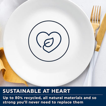 Corelle Dinnerware Set (12pc Set, Crimson Trellis)-Dinner Set for 4 4 x: Dinner Plates, Side Plates & Bowls 3 X More Durable, Half The Space & Weight of Ceramic up to 80% Recycled Glass, 1147166