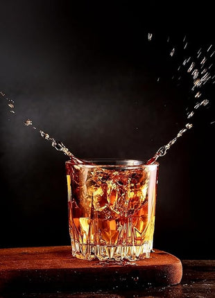 GLASKEY Whiskey Glasses Set of 4,Lead-Free Crystal Old Fashioned Glass,Scotch Glass Tumblers for Drinking Bourbon,Cognac,Irish Whisky,Whisky Glass Gift Set for Men,Dad,Brother-10oz