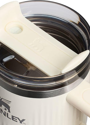 STANLEY Quencher H2.0 Tumbler with Handle and Straw 20 oz | Flowstate 3-Position Lid | Cup Holder Compatible for Travel | Insulated Stainless Steel Cup | BPA-Free | Fluted Cream Gloss