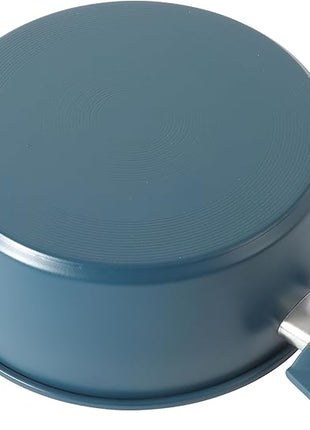 Gibson Home Helensburgh 7-Piece PFA-Free Ceramic Nonstick Carbon Steel Cookware Set – Blue Pots and Pans with Glass Lids, Saucepan, Dutch Oven, Fry Pan